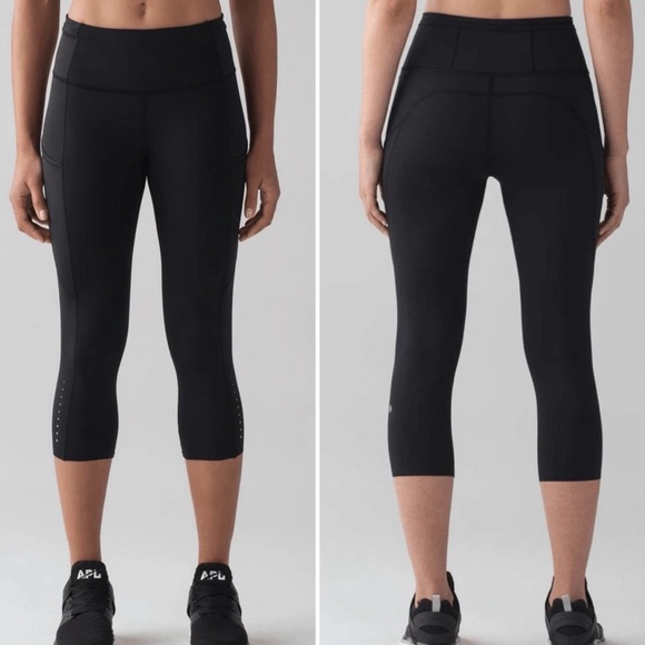 lululemon athletica Pants - Lululemon Fast & Free Crop II *Nulux 19" Black Womens Size 4 Leggings Tights Gym